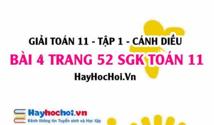 Giải bài 4 trang 52 Toán 11 tập 1 SGK Cánh Diều